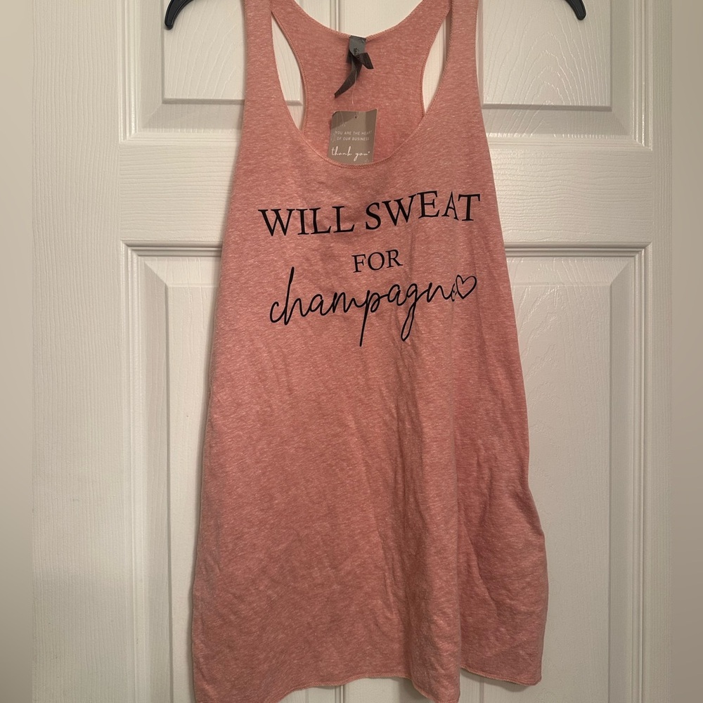 Will Sweat For Champagne Tank Size L